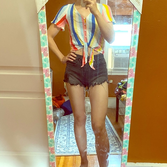 rainbow tie cropped top - Picture 1 of 5